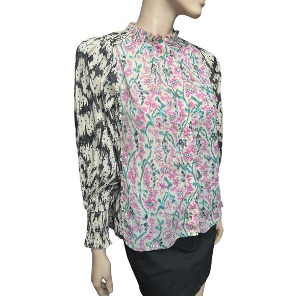 Maria Cher Villafranca Julieta Blouse Long Sleeves Siz XS 100% Cotton - Picture 2 of 11